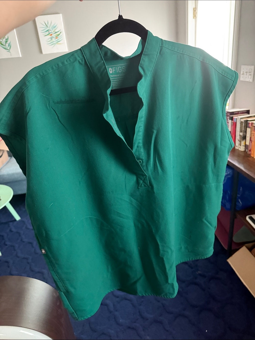 FIGS Green Split-Neck Medical Top